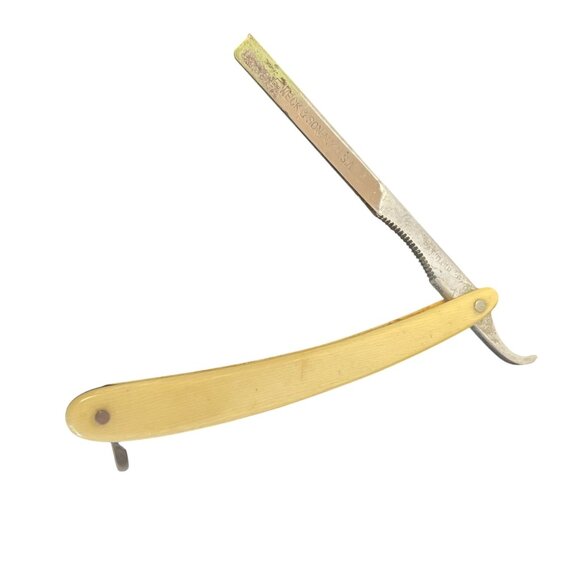 Vintage Sextoblade Straight Razor With Yellow Handle - Picture 6 of 7